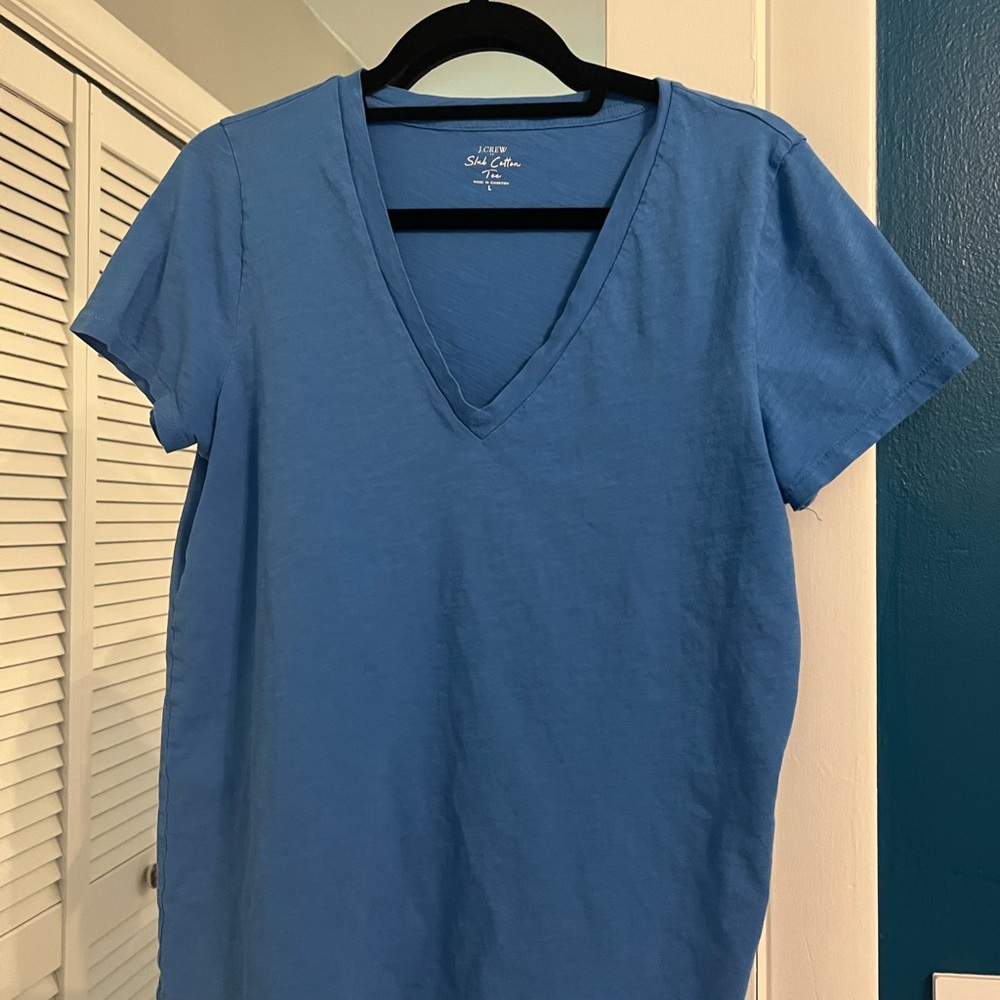 J. Crew Women's Short Sleeve Blue Tee